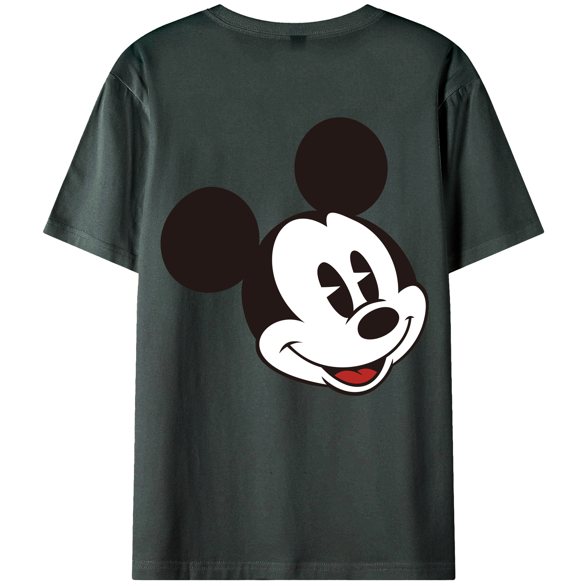 ミッキーマウス Mickey Mouse 綿100％ メンズ半袖Tシャツ（バックプリント） 通気性